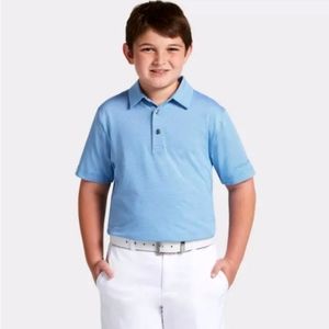 Jack Nicklaus Boys' Stripe Golf Polo Shirt - Light Blue